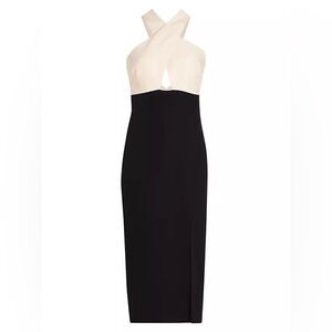 Black and White Toccin Audrey Crossover Sheath Dress 😍